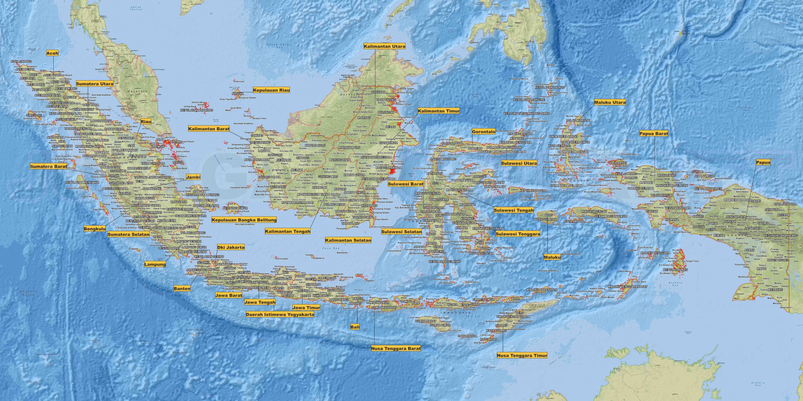 Gambar Peta Indonesia Lengkap dengan Nama Pulau: Identifikasi Geografi Nusantara