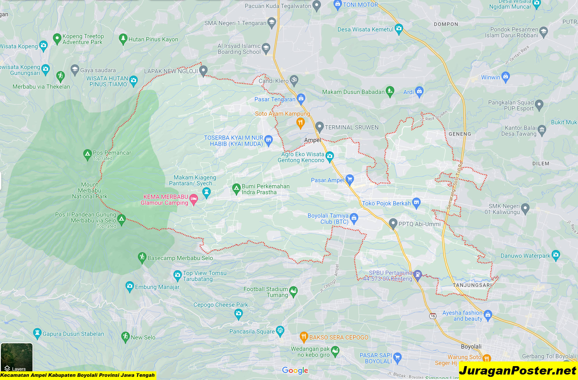 Peta Kecamatan Ampel Kabupaten Boyolali Provinsi Jawa Tengah