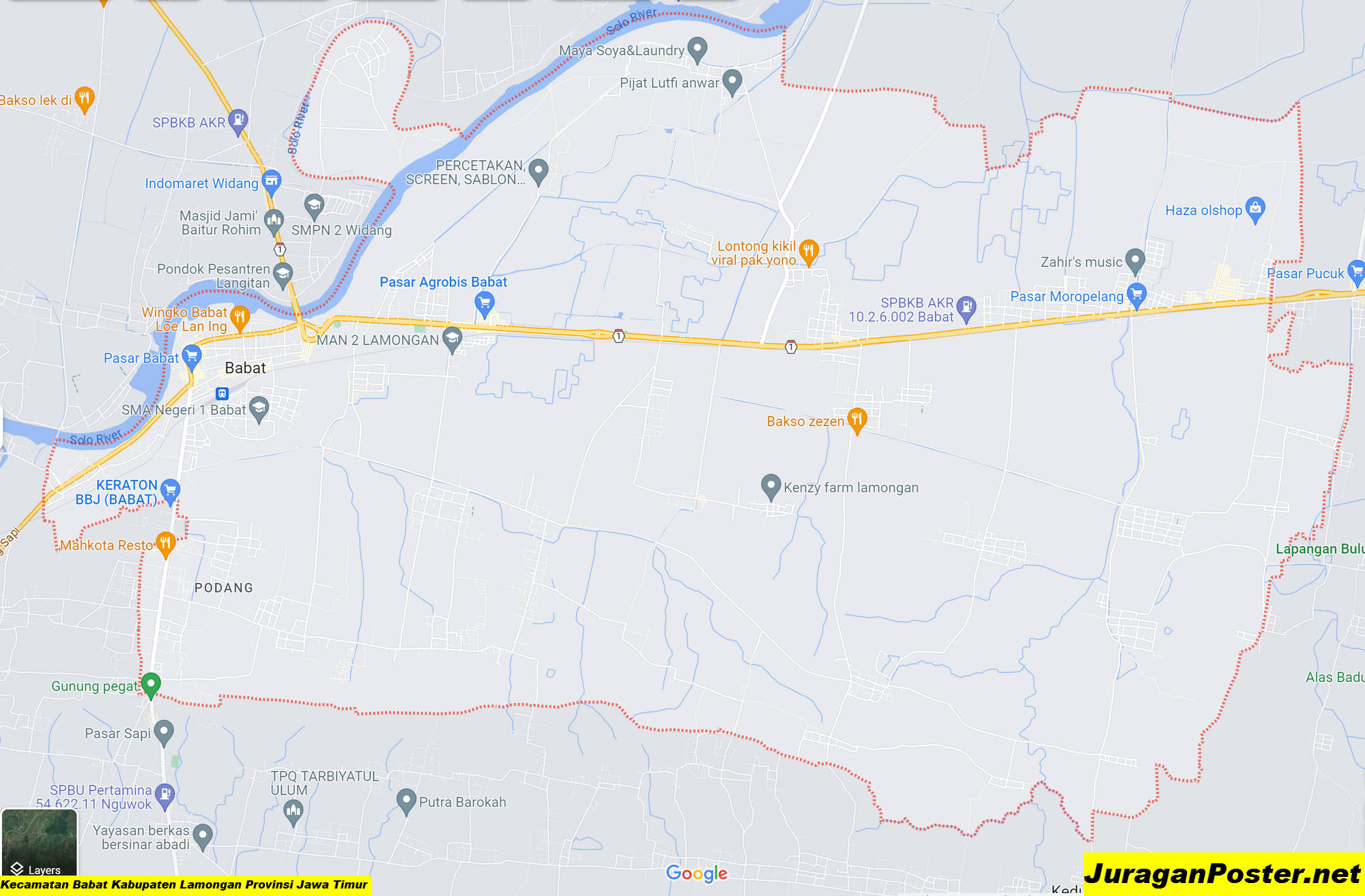 Peta Kecamatan Babat Kabupaten Lamongan Provinsi Jawa Timur