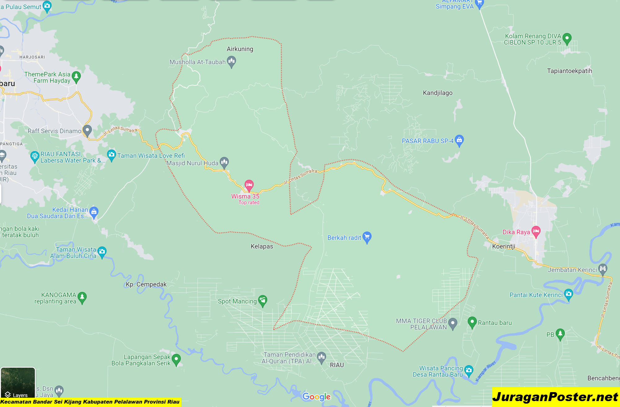 Peta Kecamatan Bandar Sei Kijang Kabupaten Pelalawan Provinsi Riau