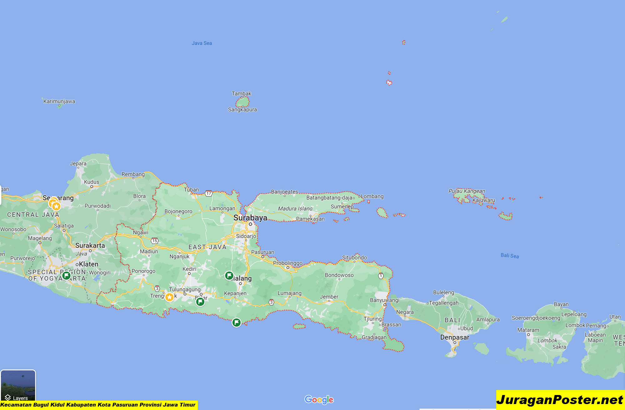 Peta Kecamatan Bugul Kidul Kabupaten Kota Pasuruan Provinsi Jawa Timur