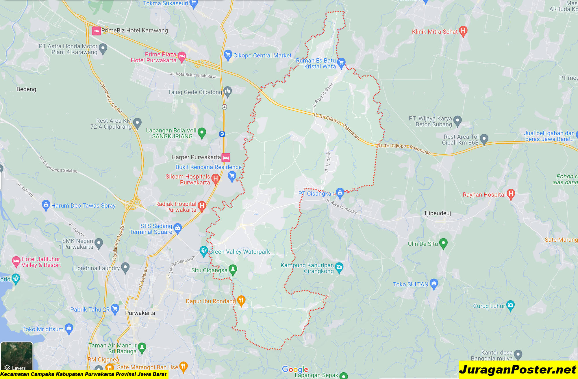 Peta Kecamatan Campaka Kabupaten Purwakarta Provinsi Jawa Barat