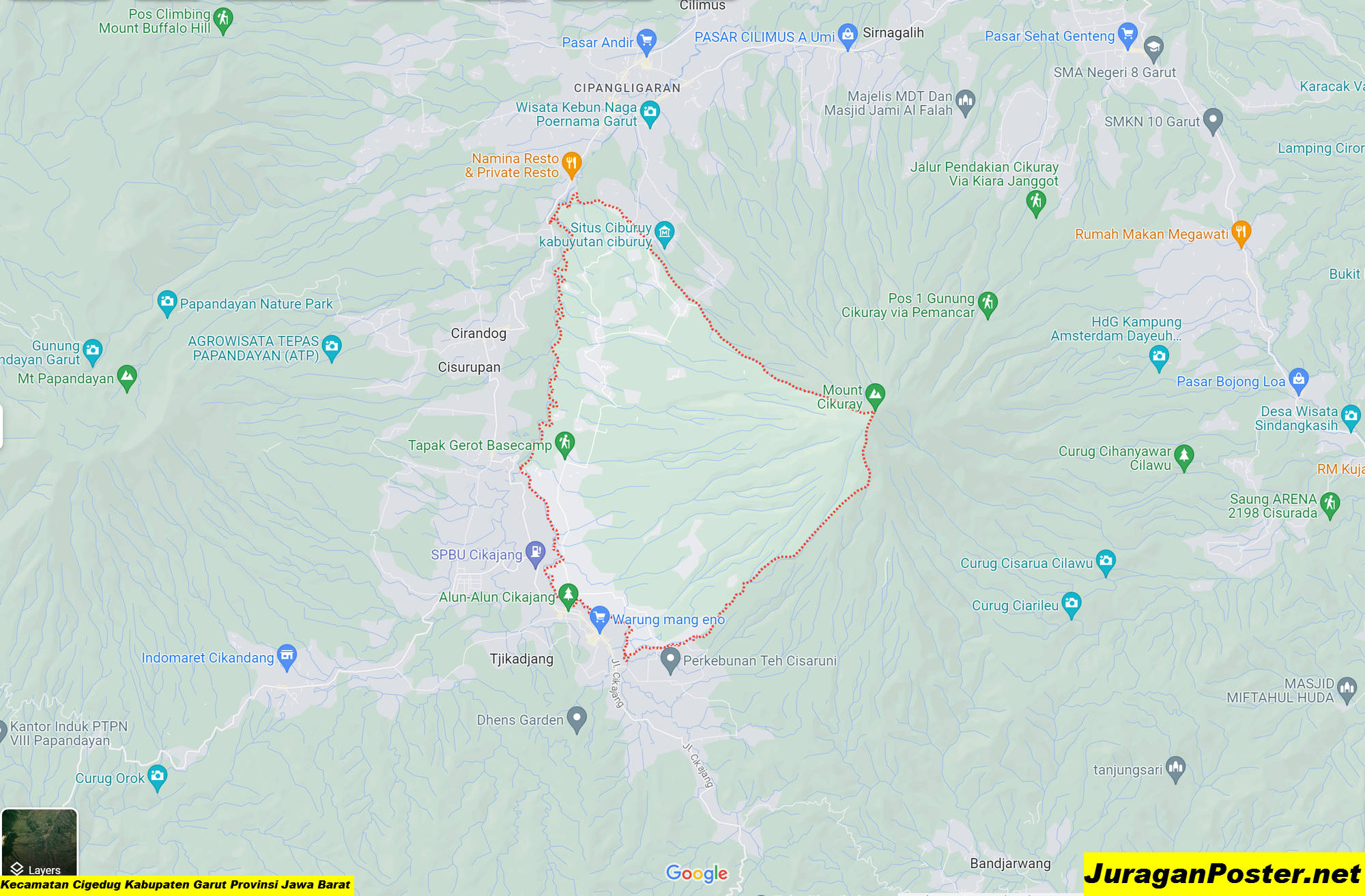 Peta Kecamatan Cigedug Kabupaten Garut Provinsi Jawa Barat