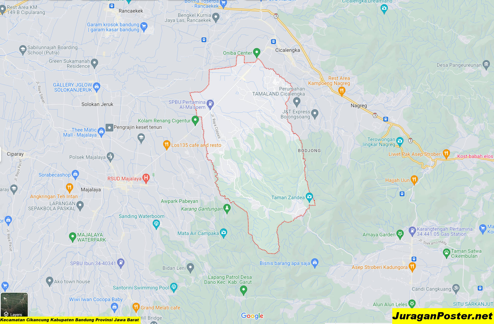 Peta Kecamatan Cikancung Kabupaten Bandung Provinsi Jawa Barat