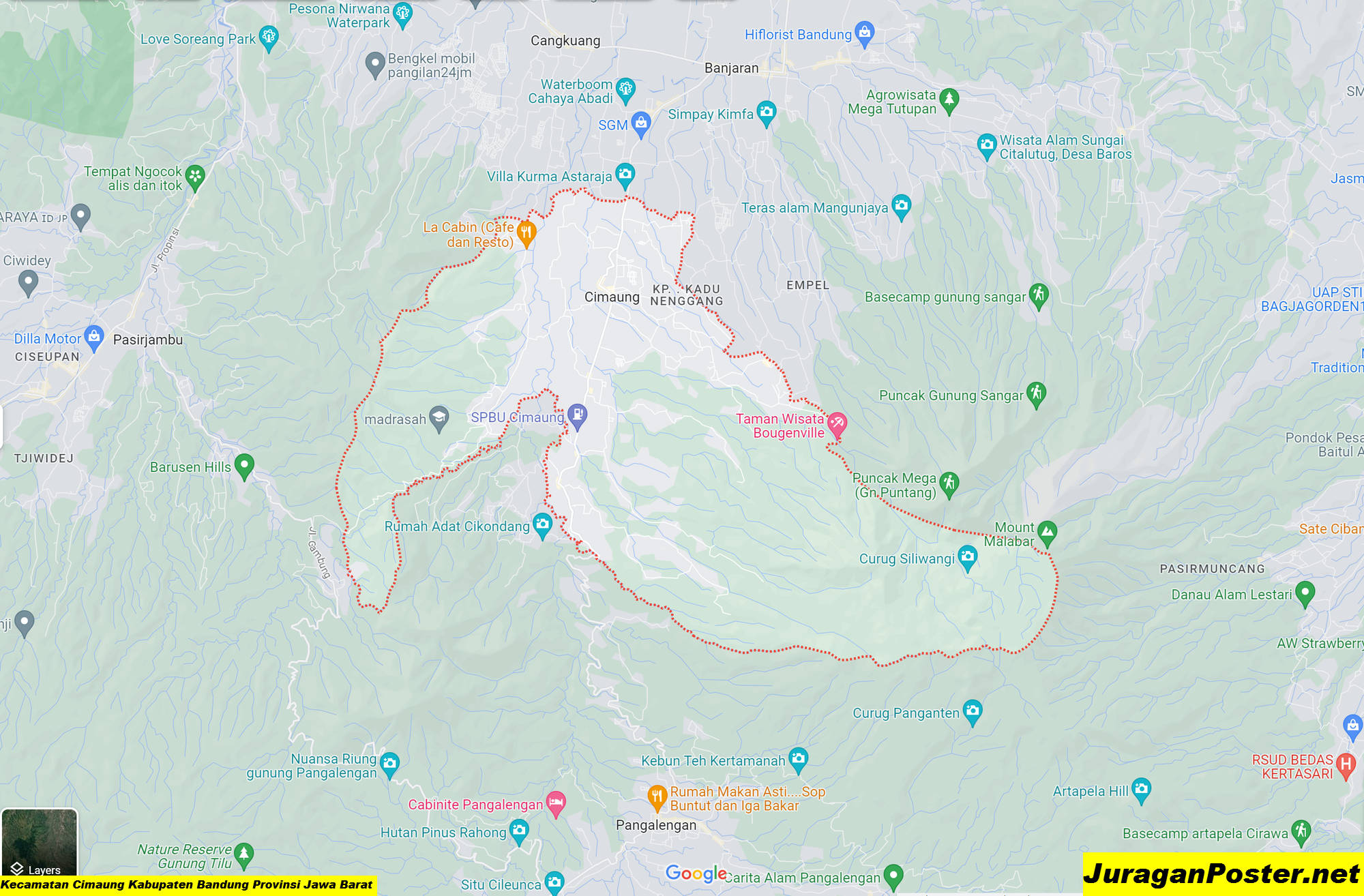 Peta Kecamatan Cimaung Kabupaten Bandung Provinsi Jawa Barat