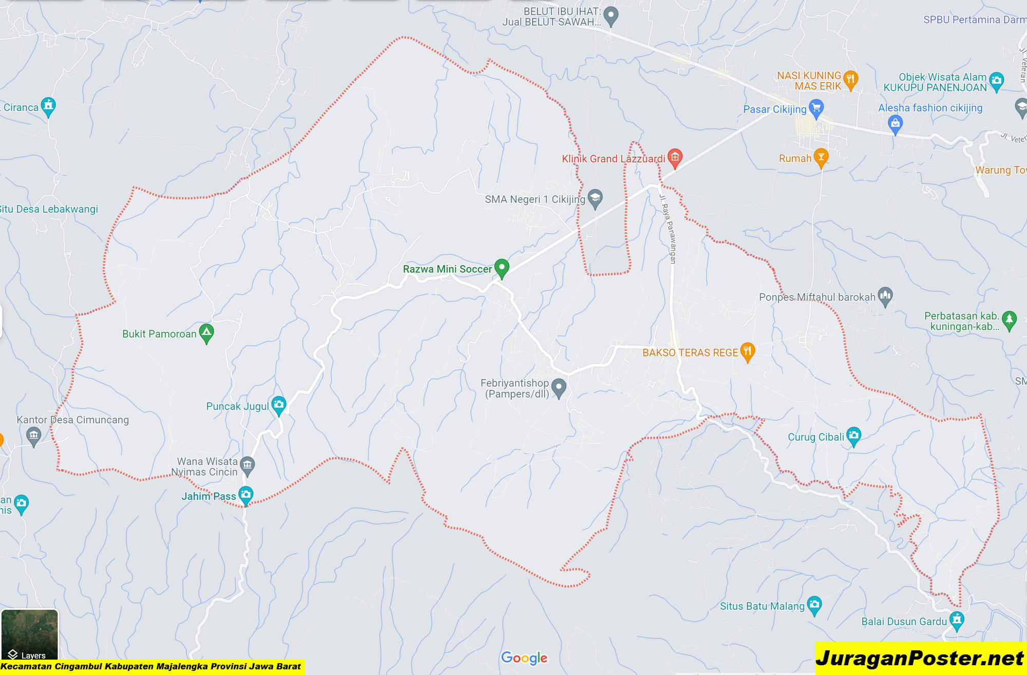 Peta Kecamatan Cingambul Kabupaten Majalengka Provinsi Jawa Barat