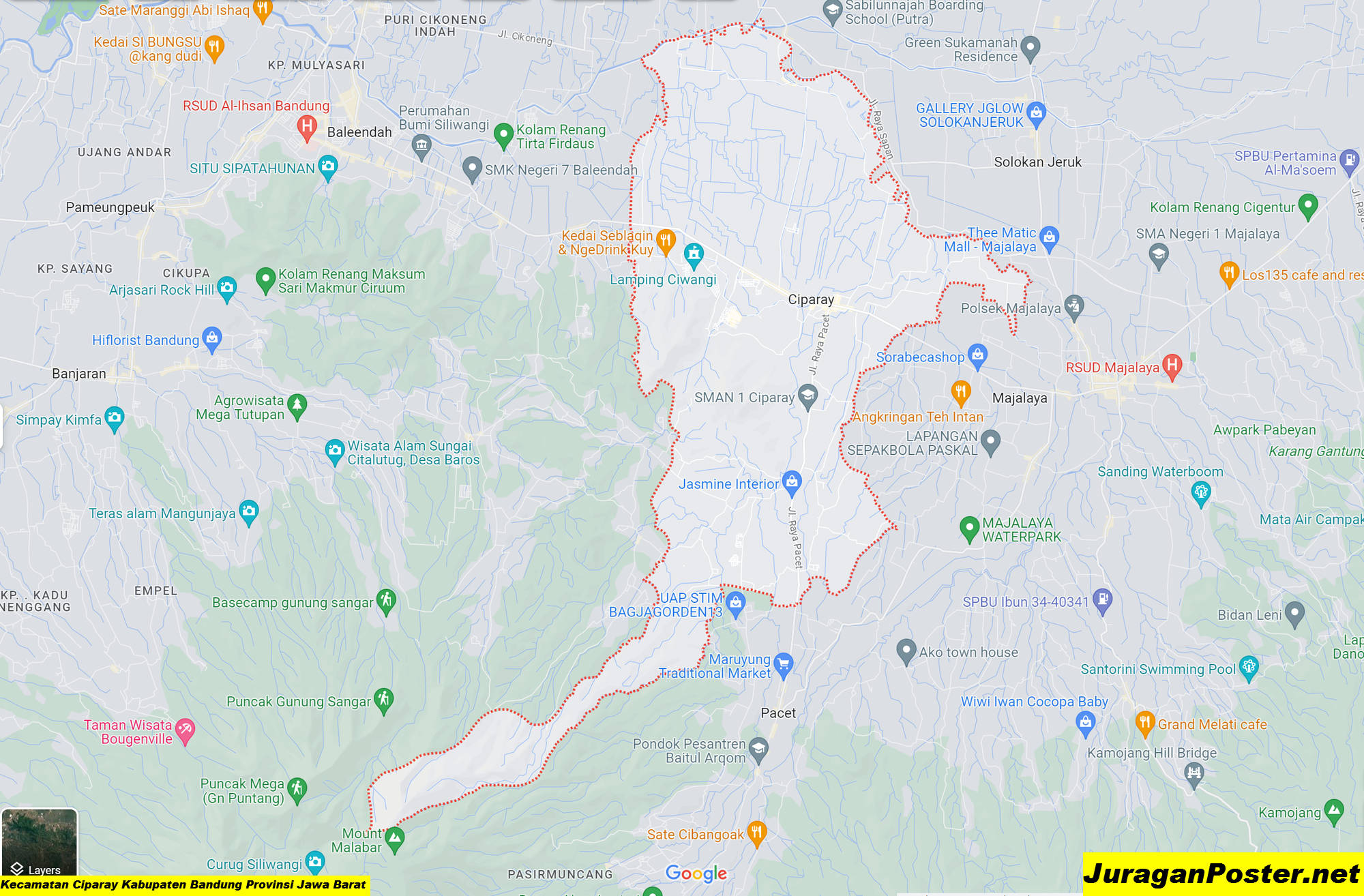 Peta Kecamatan Ciparay Kabupaten Bandung Provinsi Jawa Barat