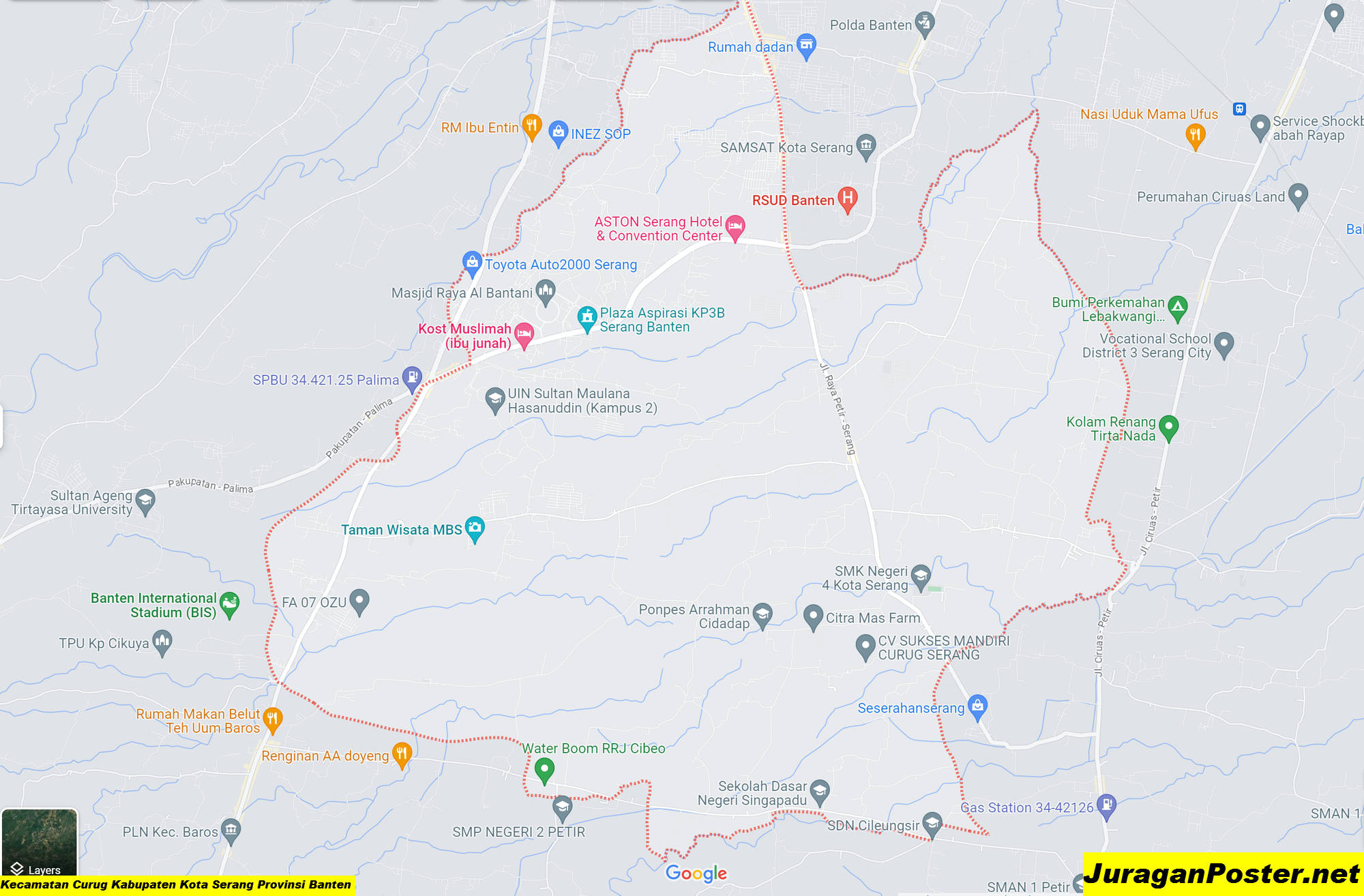 Peta Kecamatan Curug Kabupaten Kota Serang Provinsi Banten