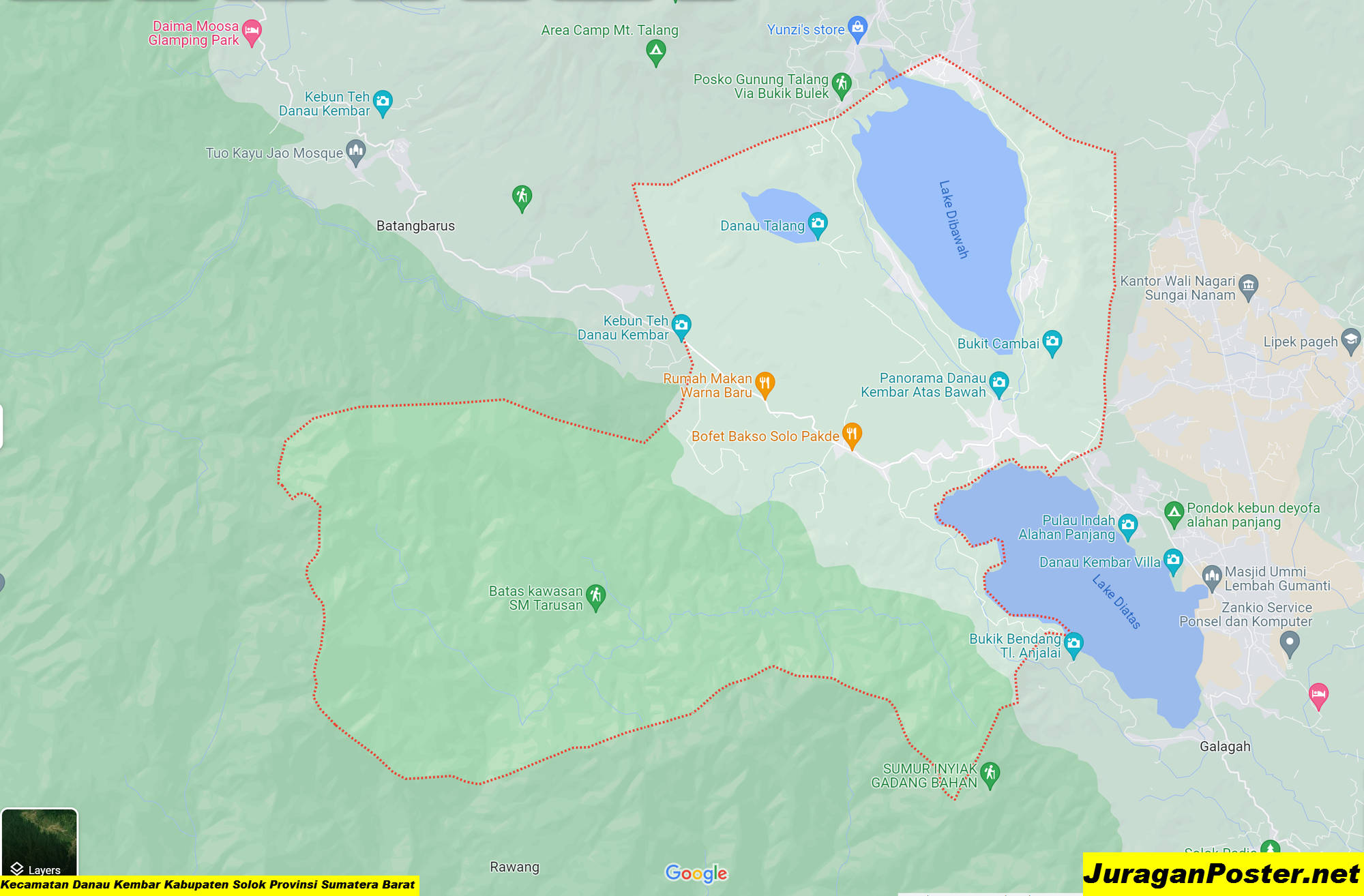 Peta Kecamatan Danau Kembar Kabupaten Solok Provinsi Sumatera Barat