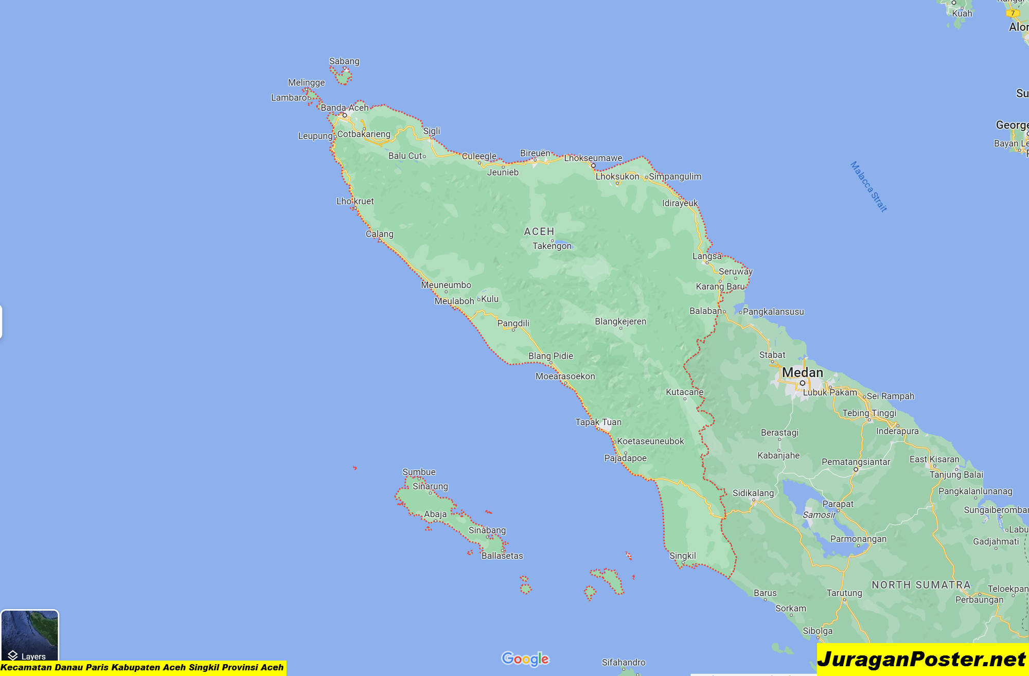 Peta Kecamatan Danau Paris Kabupaten Aceh Singkil Provinsi Aceh