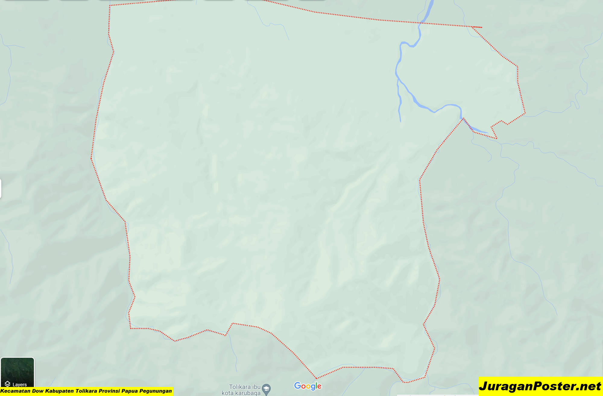 Peta Kecamatan Dow Kabupaten Tolikara Provinsi Papua Pegunungan