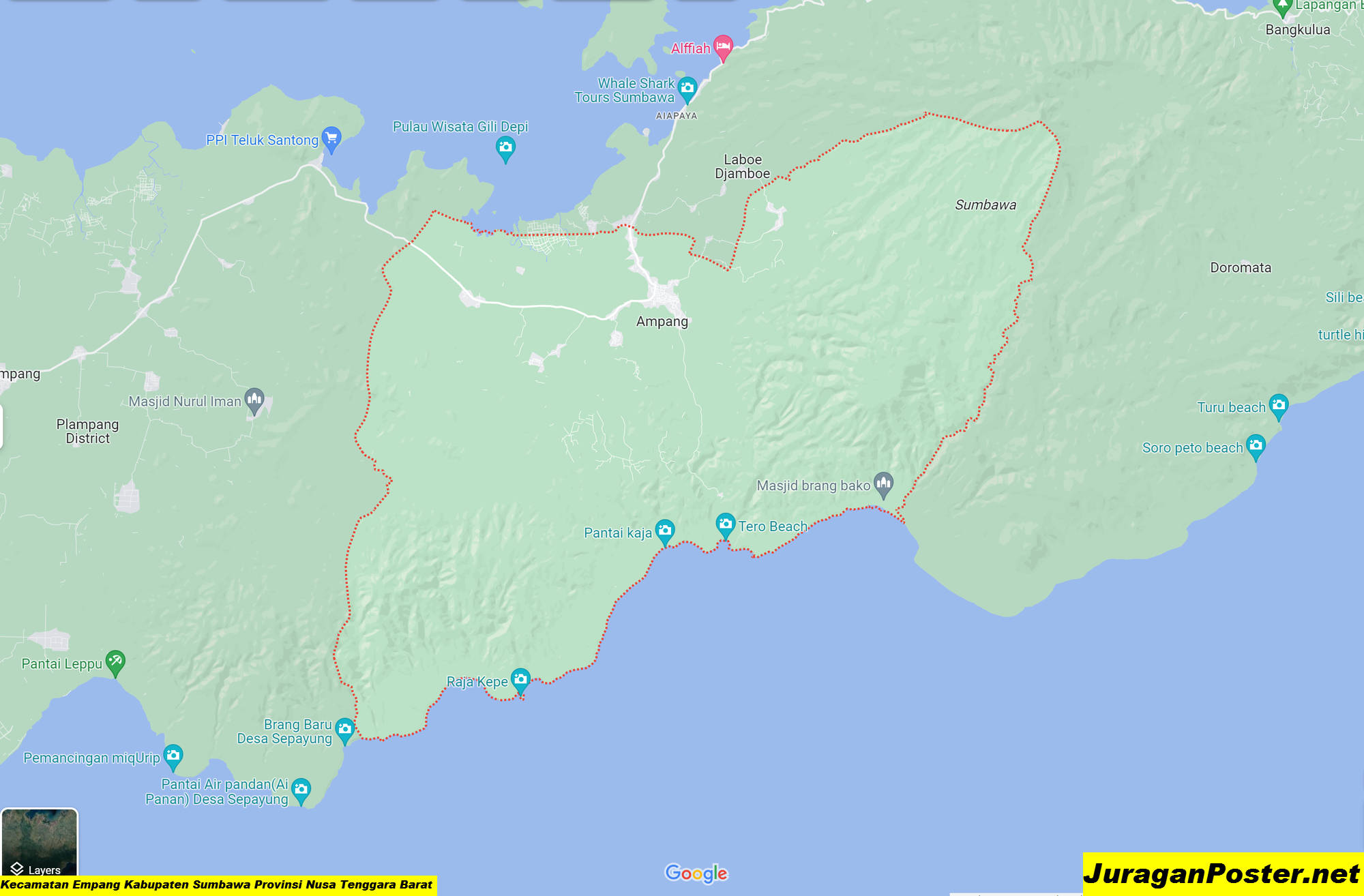 Peta Kecamatan Empang Kabupaten Sumbawa Provinsi Nusa Tenggara Barat
