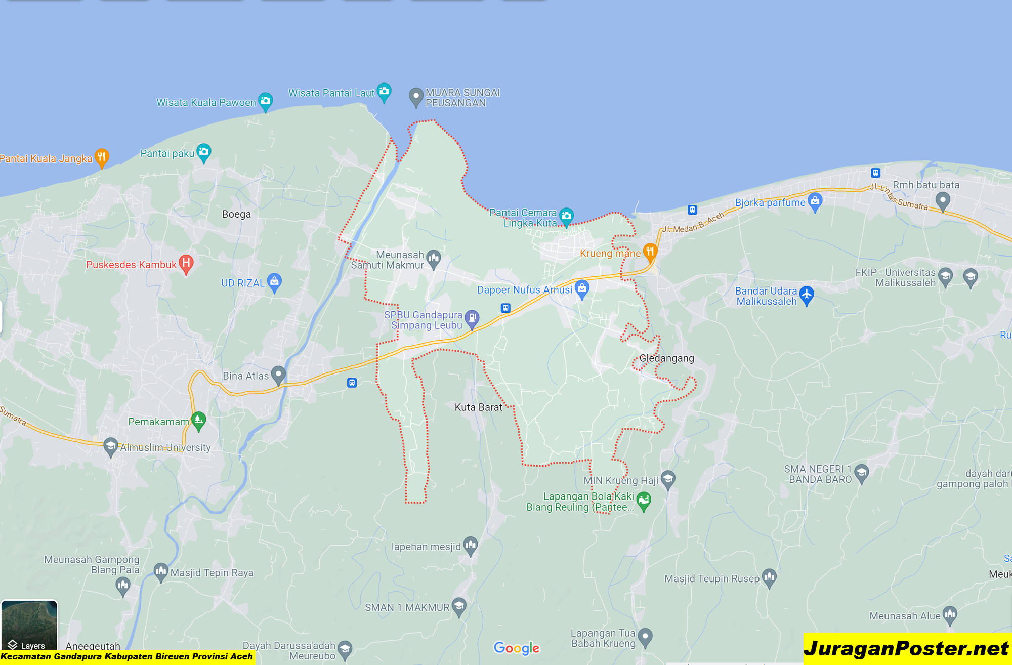 Peta Kecamatan Gandapura Kabupaten Bireuen Provinsi Aceh