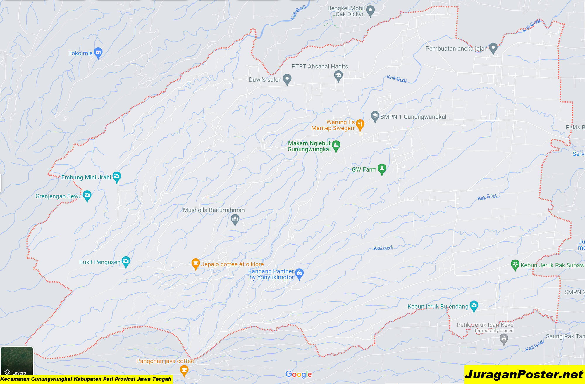 Peta Kecamatan Gunungwungkal Kabupaten Pati Provinsi Jawa Tengah