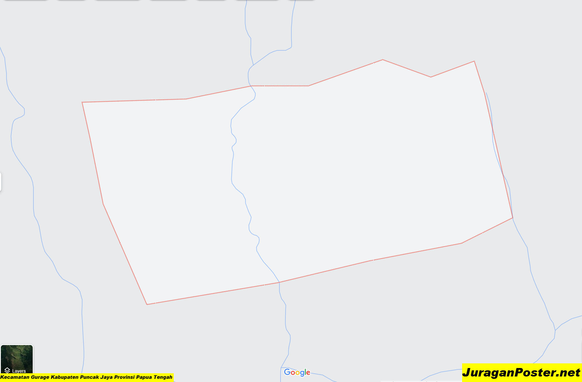 Peta Kecamatan Gurage Kabupaten Puncak Jaya Provinsi Papua Tengah