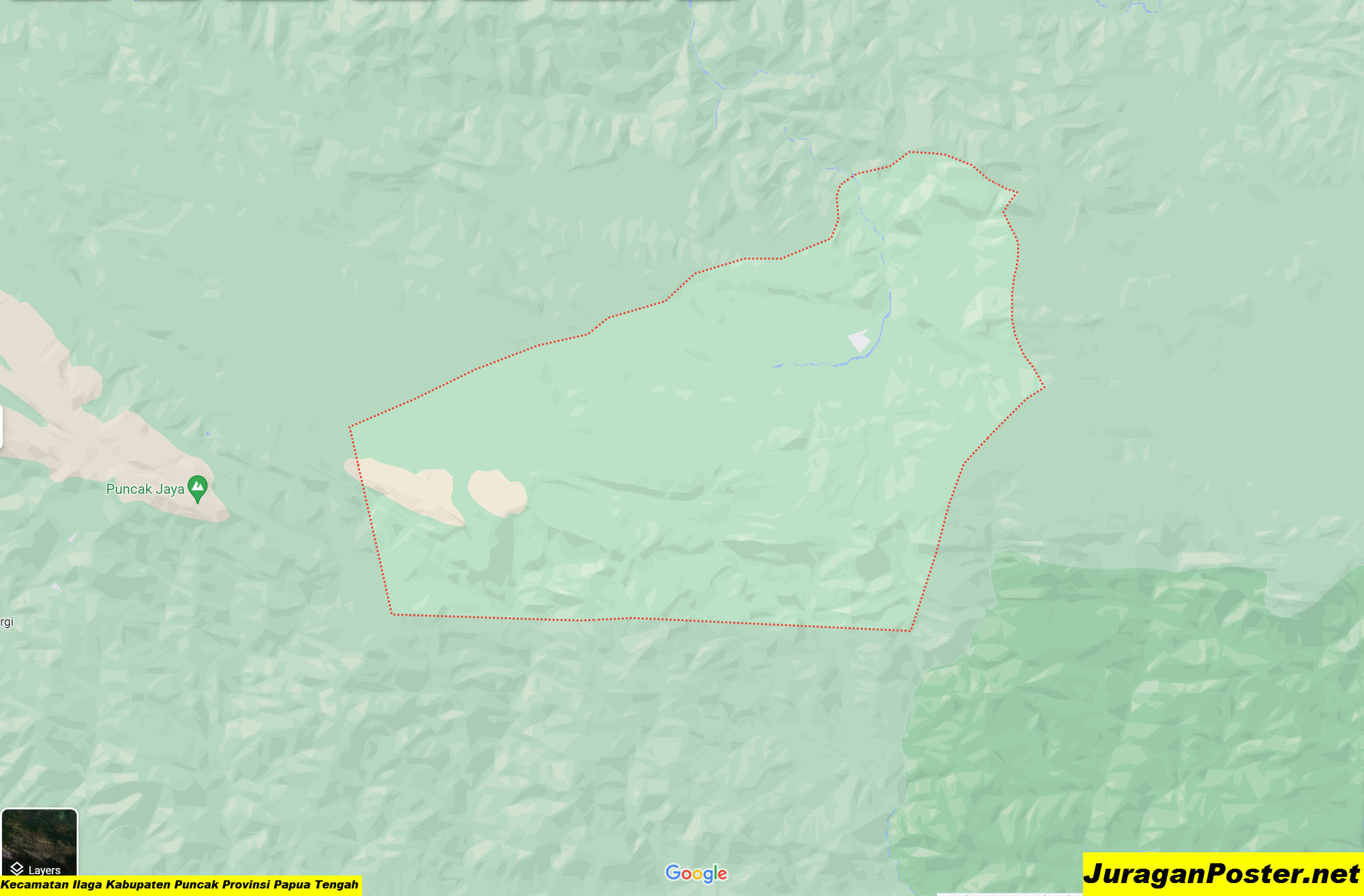 Peta Kecamatan Ilaga Kabupaten Puncak Provinsi Papua Tengah