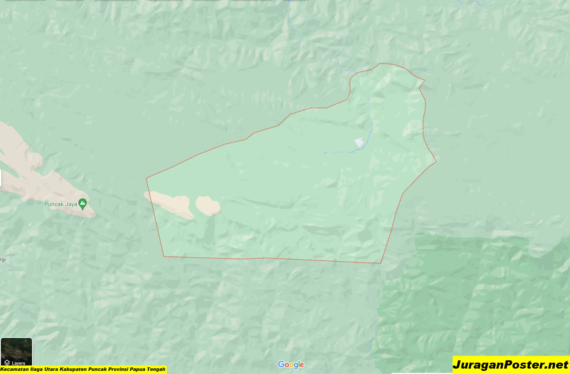 Peta Kecamatan Ilaga Utara Kabupaten Puncak Provinsi Papua Tengah