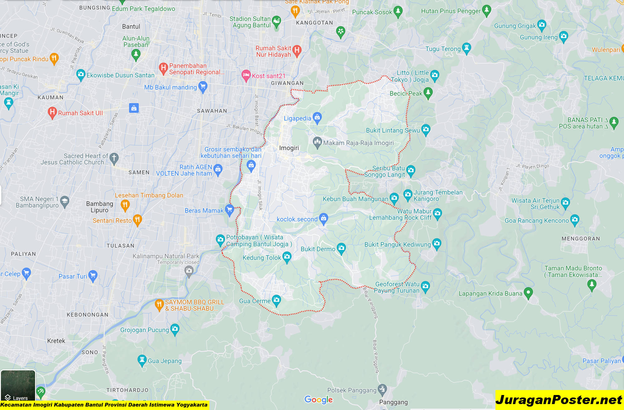 Peta Kecamatan Imogiri Kabupaten Bantul Provinsi Daerah Istimewa Yogyakarta