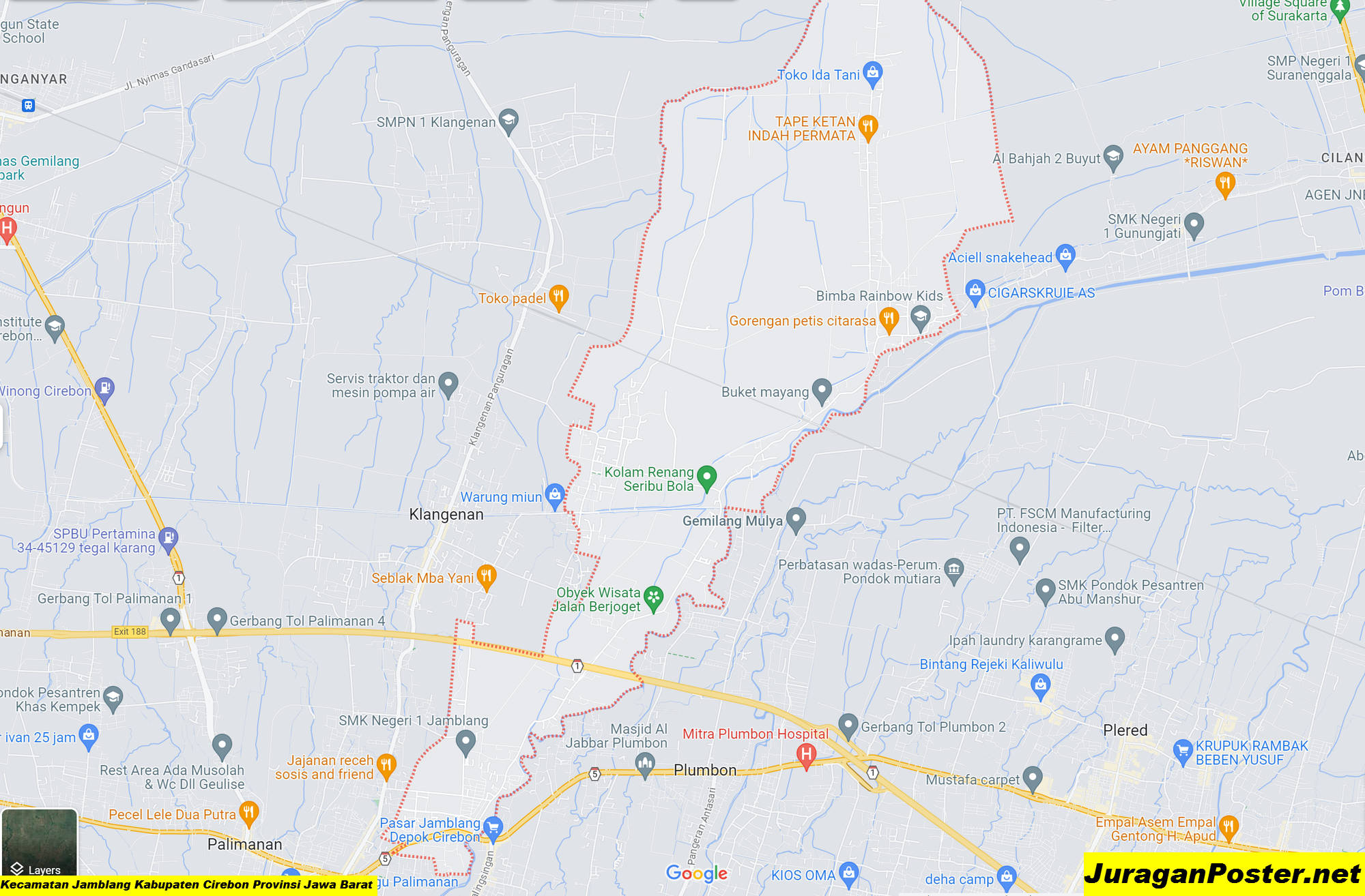 Peta Kecamatan Jamblang Kabupaten Cirebon Provinsi Jawa Barat